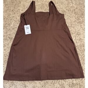 Girlfriend Collective Romper Dress With Shorts And Pockets Size XXXL Brown